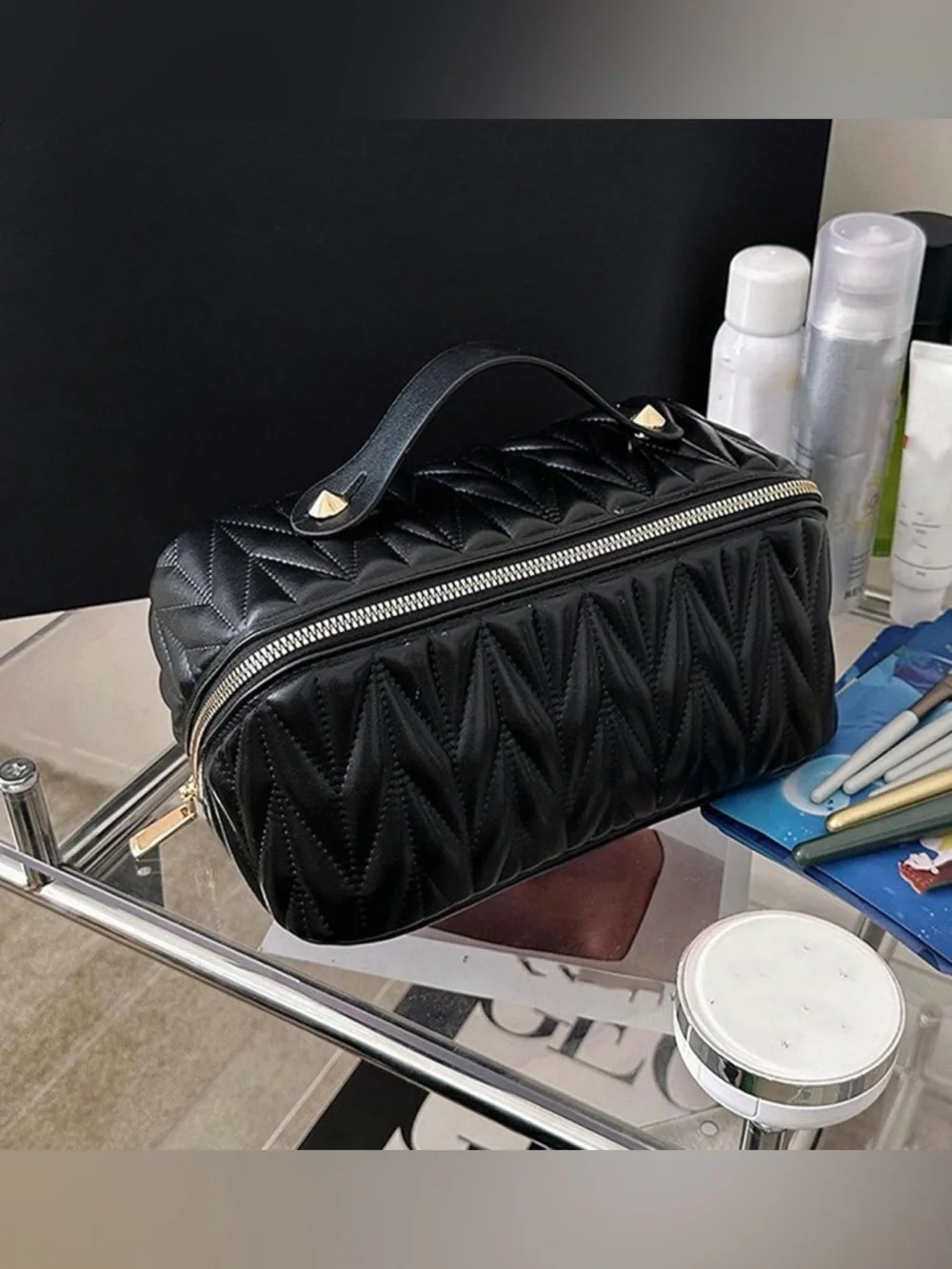 ✨🖤 NWT Travel Makeup Bag – Misvivaus (Black) 🖤✨ - Picture 3 of 8